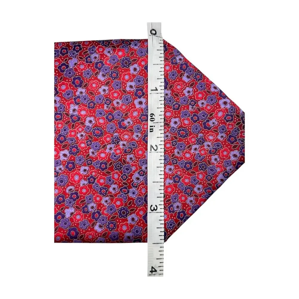 Ermenegildo Zegna Tie Mens Red Silk Floral Classic Luxury Made In Italy Y2K